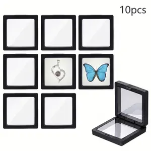 3D Floating Display Frame, 10pcs/set Jewelry Display Box, Clear Viewing Packaging for Craft Shows, Home Decor Accessory & Beading Supplies, Home Decoration