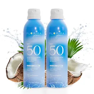 Florida Glow SPF50 Sunscreen 2-Pack – Broad Spectrum UVA/UVB Protection, Water Resistant Sunblock with Coconut Oil & Vitamin C, Hydrating Lightweight Suncare for Face & Body, Family Friendly
