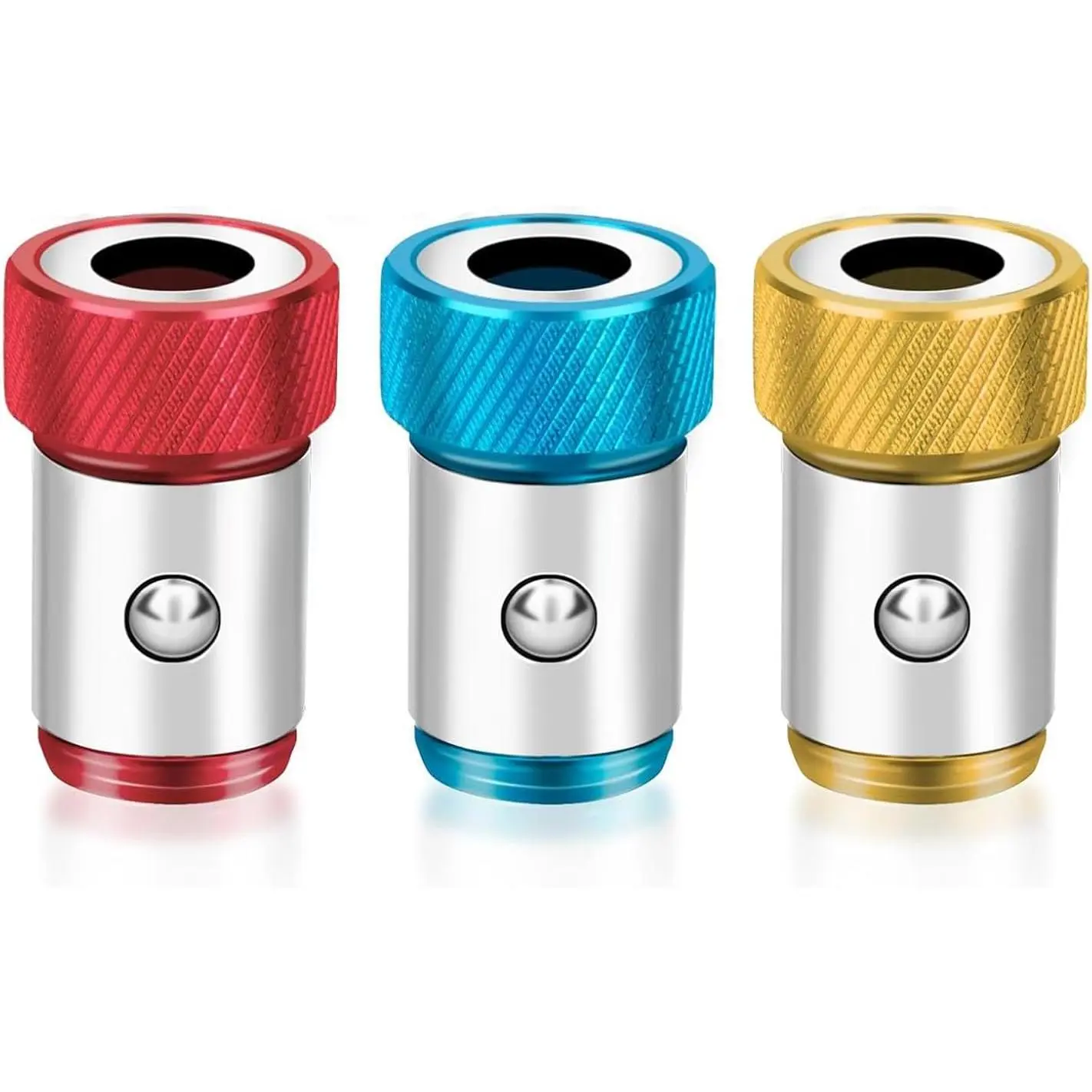 Removable Screwdriver Bits Magnetic Ring Screw Catcher Holder Metal Strong Magnetizer for 1/4 Inch Hex Shank Double End Screwdriver Bits