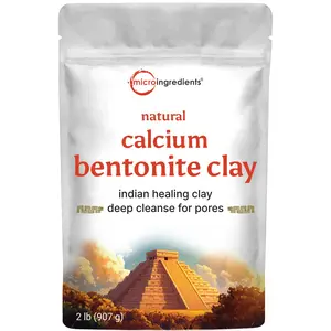 Micro Ingredients Natural Calcium Bentonite Clay, 2lbs Powder | Pure Indian Healing Clay