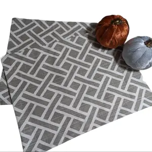Double Sided Farmhouse Eastwood Ecru Cotton Slub Set of 2 Placemats hand tufted hand placemat