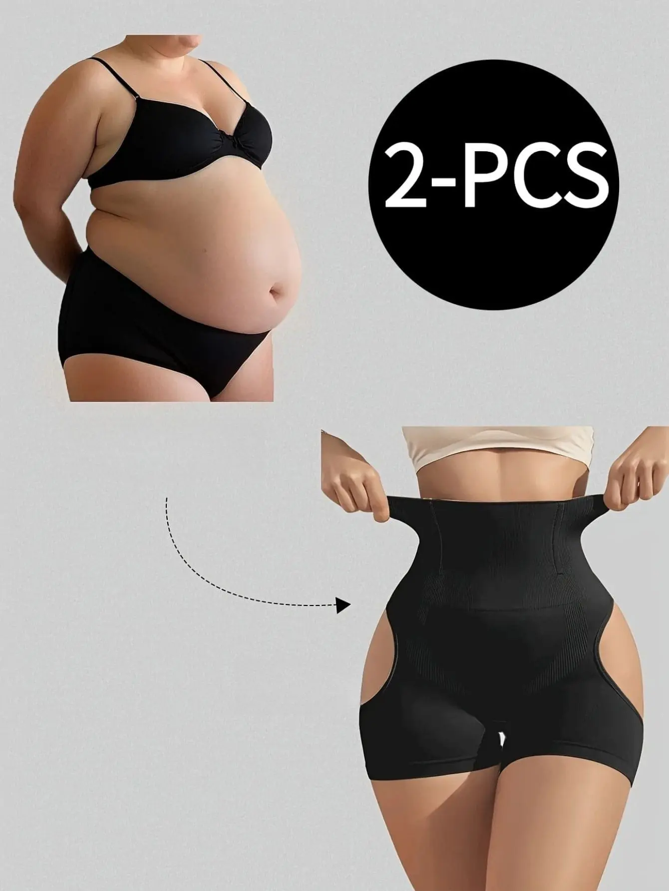 2Count Seamless Hollow Breathable Women'sBottoms with Abdominal Compression, HighWaist Sexy Panty with Hollow Bottom Design,Tummy Control Fashion Underwear, Shapewear,Suitable for Everyday Wear or Parties