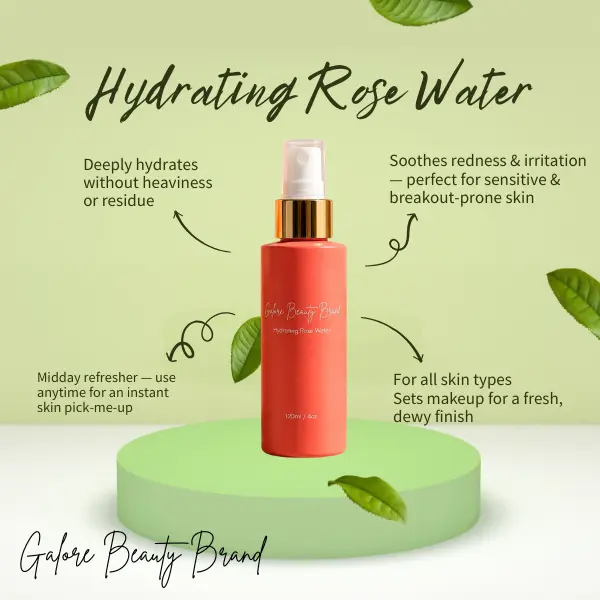 Organic Rose Water Face Toner Spray 120ml Bottle - Unisex Youth 2-Ingredient Formula, Sensitive-Skin-Friendly, Hydrating Gentle Mist with Aloe Vera, 12-Month Use, Reduces Redness, Daily Skincare Essential for Dry Skin (Contains Neither Harmful Additives)