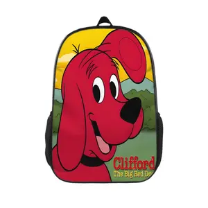 Clifford the Big Red Dog 17" Waterproof Backpack - Lightweight Durable Design, Adjustable Padded Straps & Side Pockets | Commute, Travel, Outdoor Essentials