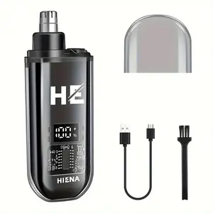Portable Electric Nose Hair Trimmer, USB Rechargeable Nose Hair Shaver, Nose Hair Clipper, LED Display Men's Grooming Tool, Cordless Trimmer, Digital Beard Trimmers, Valentine's Day Gift