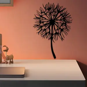 1pc Dandelion Metal Wall Art, Dandelion Statue Mural, Perfect for Living Room Wall, Christmas Decor, Ideal Gift for Collectors, Rust-Proof Metal