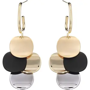 Black White Earrings for Women Teen Gifts Dangle Drop Fashion Geometric Statement Jewelry