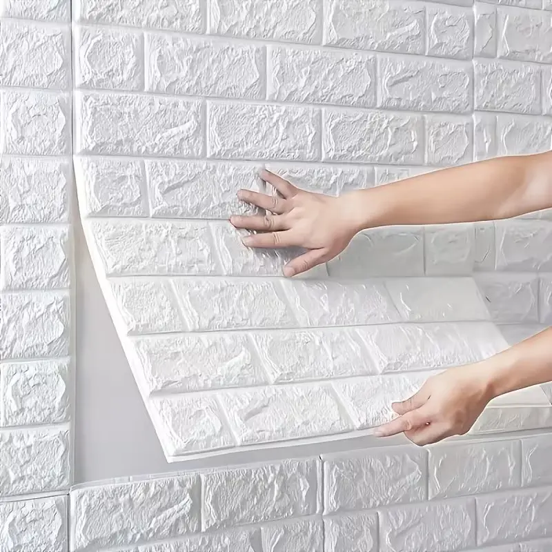 40pcs 3D Wall Stickers, Self-Adhesive Waterproof Foam, Easy Peel & Stick, Washable, Cuttable, Striped Glitter Matte Finish, Home Decor, Peel And Stick Decorative Wallpaper Bathroom, Sticky Wallpaper Peel And Stick
