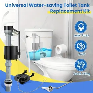 3pcs Universal Toilet Float Replacement Kit, Toilet Flusher Replacement Kit and 2 Inch Toilet Flapper Replacement, Toilet Fill Valve