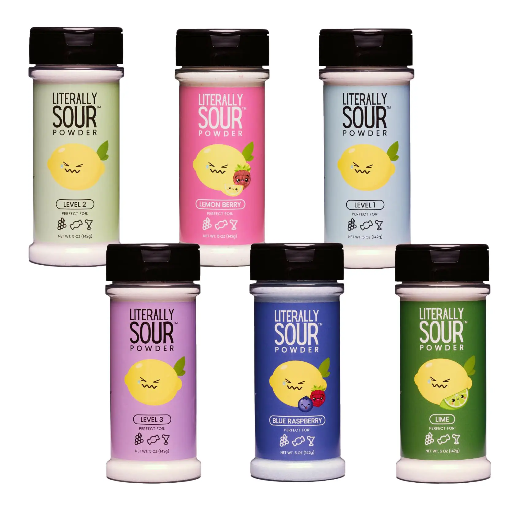 Literally Sour Powder | Levels of Sour • Made in USA • Gluten‑Free & Dye Free • Ideal for Fruits, Drinks, Lemonade & Candy