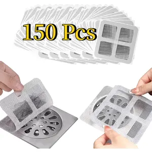 150 PCS Disposable Hair Drain Stickers 3.9 x 3.9 inch Floor Drain Sticker, Shower Drain Cover Hair Catcher Shower Drain Mesh Stickers, Sewer Filter Screen, Bathroom, Laundry, Bathtub, Kitchen, Sink Bathroom Accessories - Home Improvement.
