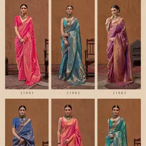 Traditional Copper Jari Katan Silk Saree For Ethnic Look - Indian Ethnic Wear for Women- 06