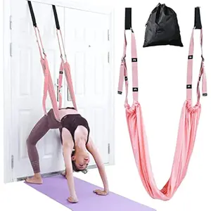 Yoga Stretching Strap, Adjustable Height Leg Stretcher Waist Back Stretch Band Aerial Yoga, Anti-gravity Inversion Exercises Door Flexibility Tensile Trainer for Rehab Pilates Dance Splits