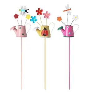 Metal Flower Insert Decorative Miniature Garden Branches Ground Planters Small Accessories, Ideal for Gardening & Home Decoration