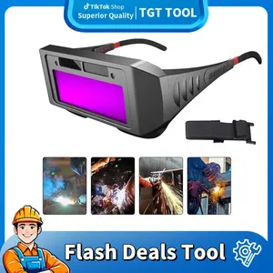 Auto Darkening Welding Goggles | UV/IR Protection & 1/28000s Reaction - TIG/MIG/ARC Helmet with Clear Lens Heavy Duty