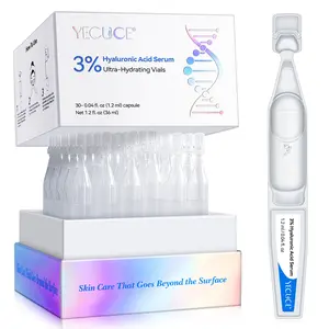 Yecuce UltraHydrating Serum 3% Hyaluronic Acid for Face, Sensitive Skin Treatment, 1.2 ml (4D Hyaluronic Acid) - Single-Use Vials - Comfort