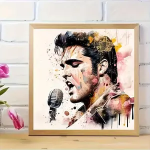 Elvis Presley DIY Diamond Arts Colorful Painting Kit without Frame, DIY 5D Diamond Arts Colorful Painting Kit, Wall Art Decor for Home Living Room Bedroom, Diamond Painting Kits