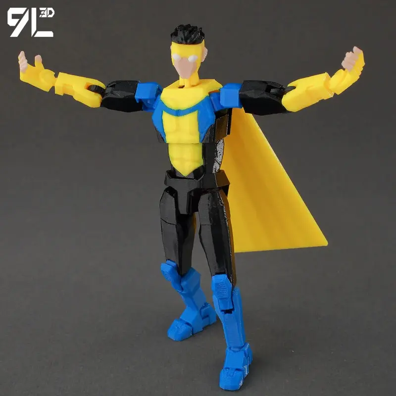 9L3D Printed Titan13 T13 Multi-Jointed Articulating Anime Action Figure, Movable Figurines for Collectors, Collectible Figure Decor, Anime Decor for Desktop Display, Articulating Figures