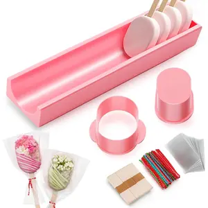 Cakesicle, Cakesicle Mold Set with 9in Tray, Cake Pop Mold with 100 Sticks, 100 Bags and 100 Ribbons, Baking for Easter Home Birthday Parties Wedding Desserts