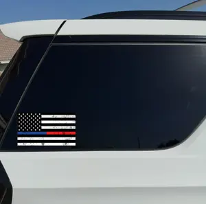 Thin Red Blue Line American Flag Sticker – Distressed USA Flag Vinyl Decal for Cars, Trucks & Windows | Waterproof Weatherproof Outdoor Sticker