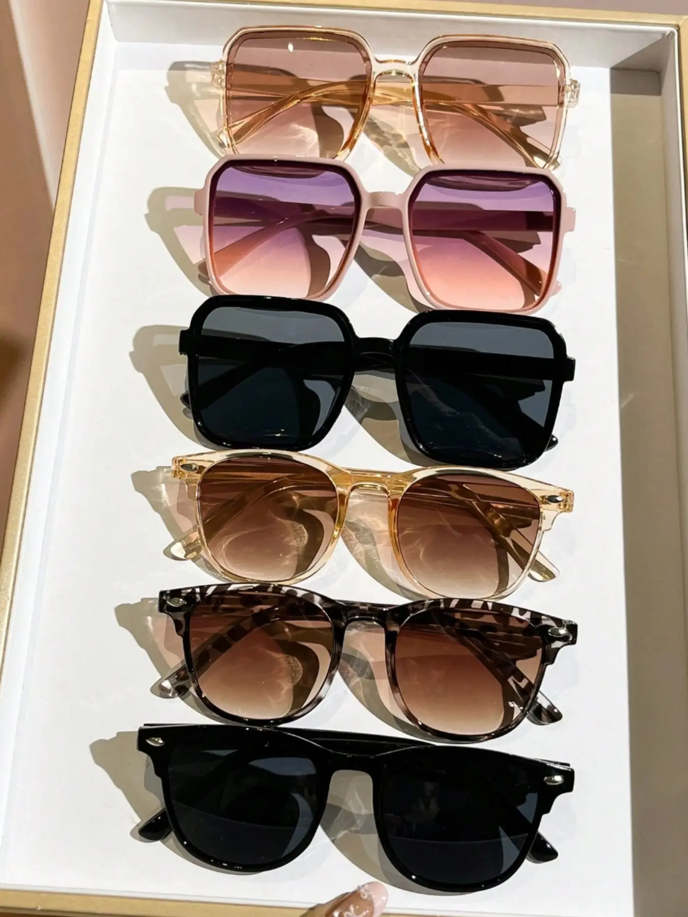 Unisex Geometric Frame Sunglasses Set, Trendy Casual Sunglasses, Fashionable Bohemian Style, Modern Simple Design, Perfect for Outdoor Travel, Driving, Camping, Street Photography, Trendy Streetwear Sunglasses, Trendy Frames Sunglasses