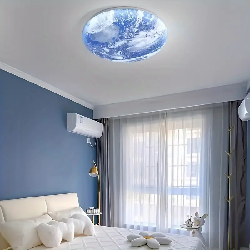 【Earth-style Design】14.96-Inch Ceiling Light, with Adjustable Colors, recessed ceiling light, LED acrylic lampshade Ceiling Lamp, Wall Mount Ceiling Lamp, for Living Rooms, Bedrooms, Studies, Hallways, And Laundry Areas(No remote control).