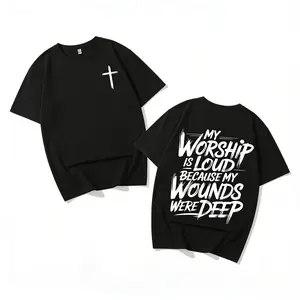 My Worship Is Loud Because My Wounds Were Deep Unisex Washed Christian Shirt, Christian Scripture T-Shirt, Vintage Retro Washed Shirt Double Sided Printed