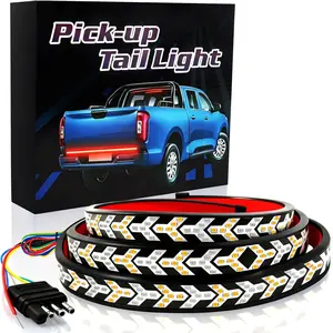 Dazone 60-Inch Waterproof LED Truck Tailgate Strip Light Bar - Arrow Design, Brake, Turn Signal, Reverse & Strobe Functions, Red & Amber Rear Light