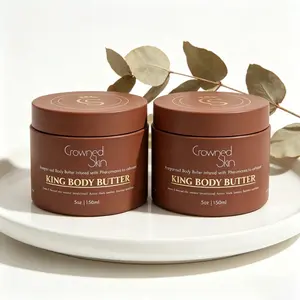 Crowned Skin King Body Butter, Warm Sandalwood & Musk Scent, Organic Shea Mango Butter Moisturizer for All Types Uterine Warming Cream with Ginseng Rose Gel Sculpting Fast-Acting Anti-Cellulite Antimicrobial Silicone Scrubber progesterone