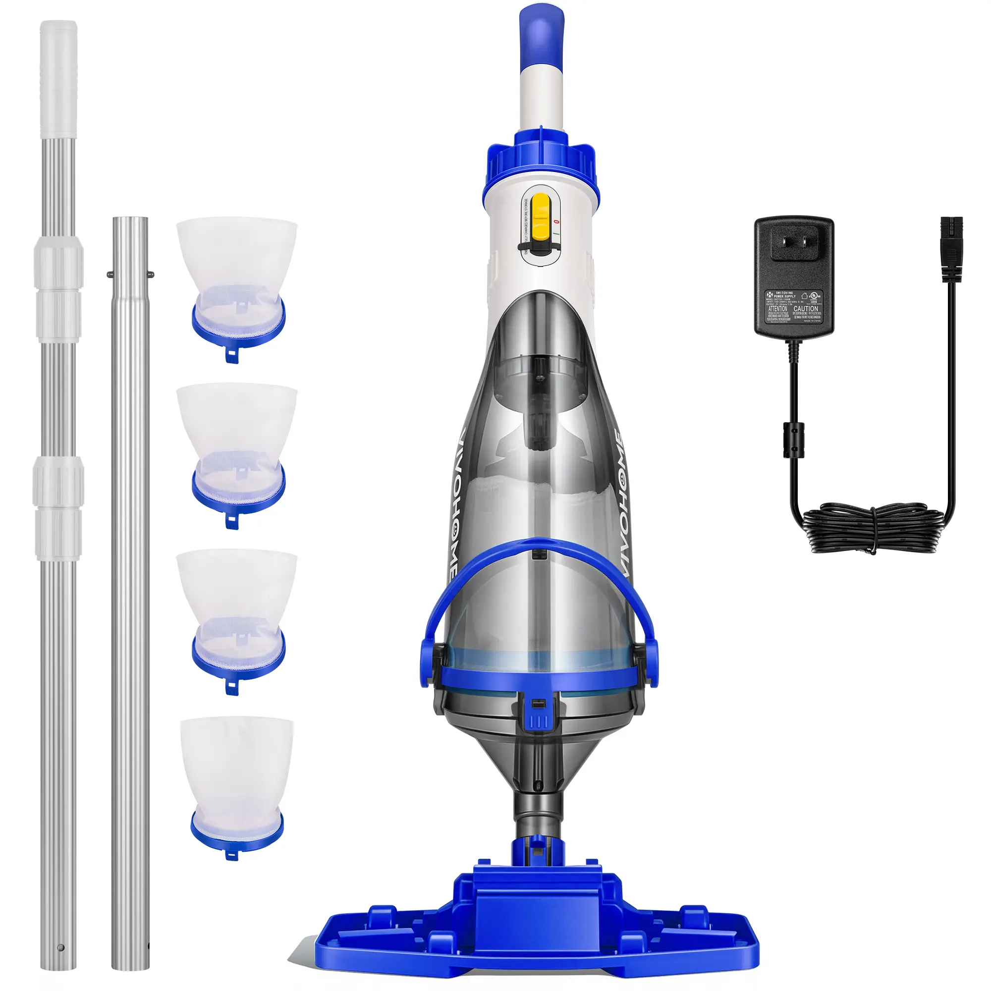 VIVOHOME Cordless Pool Vacuum Cleaner 40W Powerful Quiet Motor, 18.5 GPM Suction, Long-Run 60min Battery, Adjustable 9.12FT Pole for Above Ground & In-Ground Pools, Spas fathersdaygiftideas