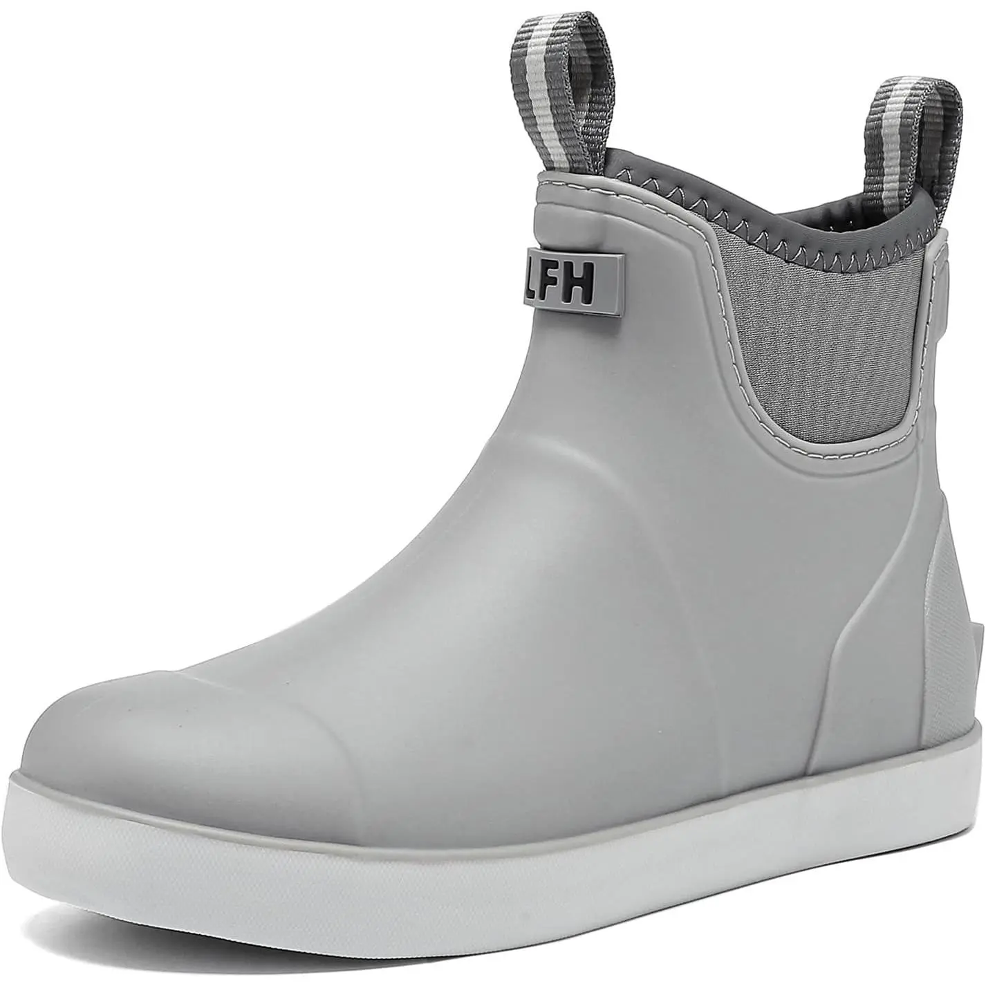 Mother's Day gift Women's Deck Boots, Rubber Rain Boots Chelsea Ankle Booties with Anti-Slip Sole Waterproof Fishing Shoes for Outdoor Work Garden Camping Grey