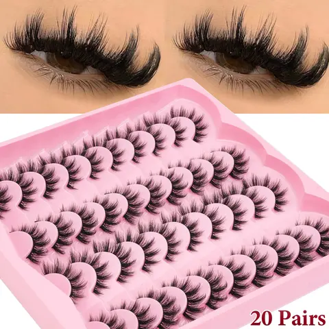 20 Pairs Eyelash Extensions Set, Dense Style, Fashion Eyelashes, Cosmetic Curly Lashes, 0.10mm Thickness, 16-18mm Length, D Curl, Non-Flammable Liquid, Cosmetic False Lashes, Made in China