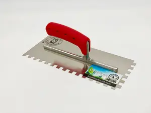 EcoFirm Tools finishing trowel stainless steel 11.9" soft grip 10mm teeth