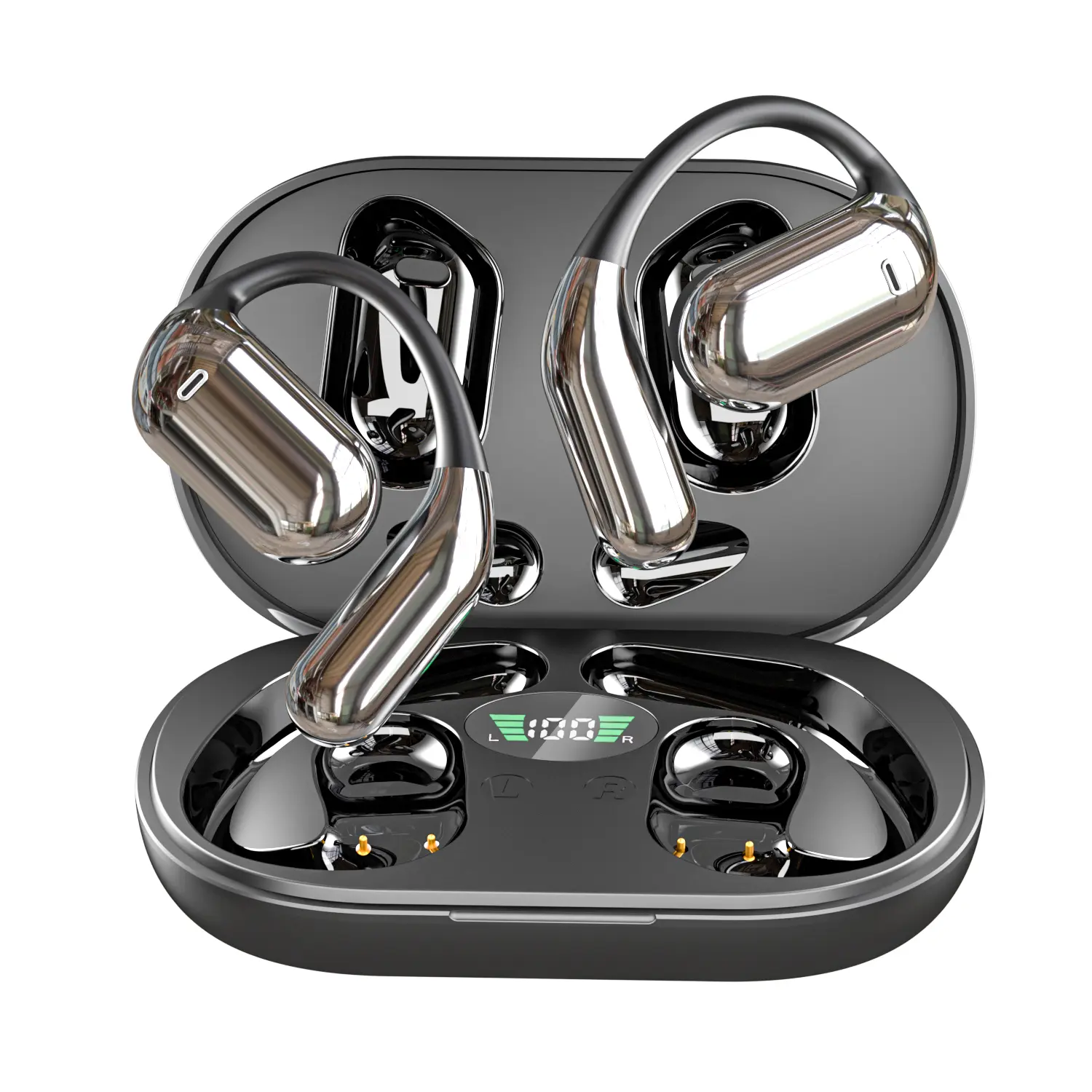 Over Ear Earbuds with Hook,2026 New Bluetooth 5.4 Sports Wireless Earbuds,68Hrs Playtime LED Display,Built-in Mic,IPX7 Waterproof Ear Buds,ENC Noise Cancelling Mic for Running/Workout