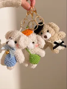 Cute Plush Bear Keychain, Adorable Animal Accessory for Handbags and Backpacks, Perfect Bag Charm for Kids and Adults