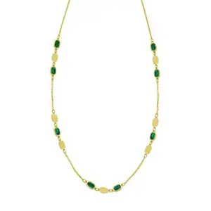 Elegant 14K Gold Hexagon Malachite Inlay Links Bracelet Bracelet
