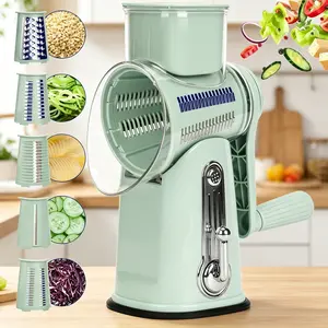 5-in-1 Manual Rotary Grater, Easy Grip Handle Cheese & Vegetable Slicer