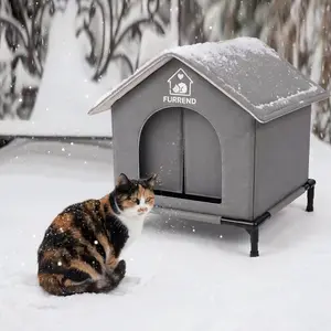 Outdoor 4-season cat house, waterproof, windproof & scratch-resistant. Easy to clean with a soft blanket, sturdy and spacious. Includes mounting brackets, ideal for multiple kittens and small dogs.