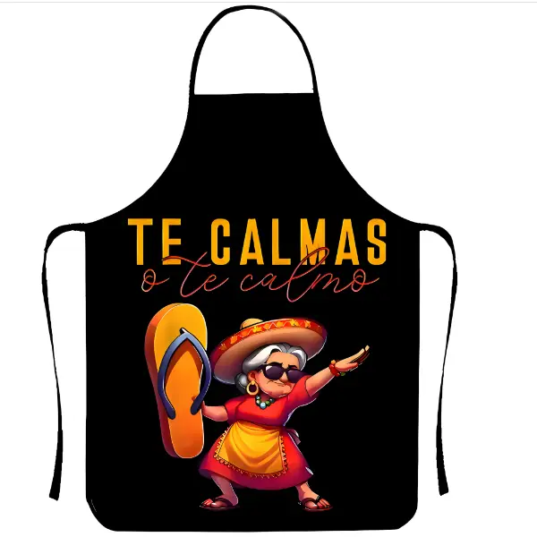 1-Piece Character-Themed Funny Kitchen Cooking Apron, 100% Polyester Woven Casual Cross-Design Workwear with Humorous Phrases, Dirt Resistant Easy Cleaning Household Apron for Cooking Baking, Kitchen Cooking Aprons, Dirt Resistant Apron