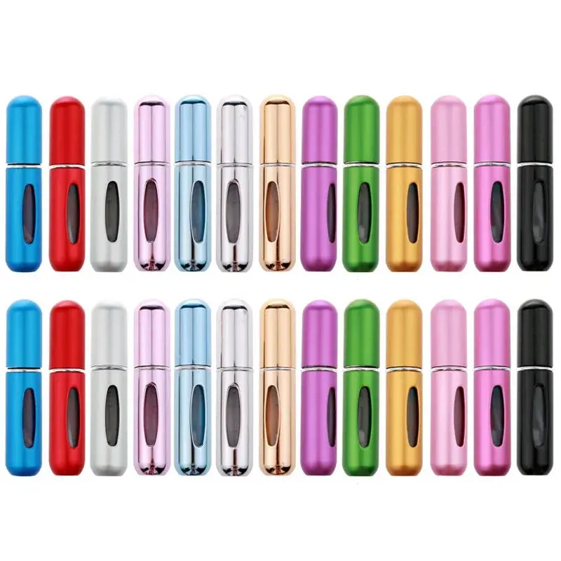 10pcs 5ml Portable Compact Refillable Atomizer-Shape Perfume Spray Bottles, Mix Colors Empty Cosmetic Storage Containers with Scent Pumps for Travel, Home Organization