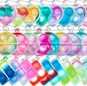 Pop Fidget Keychain 30 Pack – Mini Sensory Fidget Toys Bulk for Kids, Stress Relief Popper Keychains, Party Favors for Ages 4–8 & 8–12, Back to School Gifts, Valentine’s Goodie Bag Stuffers