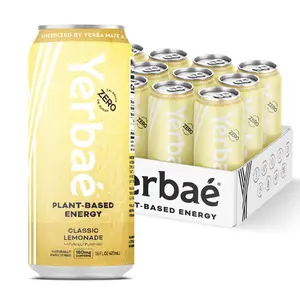 YERBAÉ Classic Lemonade Energy Drink - Naturally Caffeinated Beverage with Plant-Based Energy, 16 Fl. Oz. 160mg Caffeine Naturally Sweetened