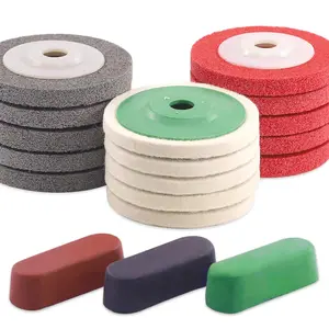 Pack of 18 4 Inch Wool Felt Polishing Wheel Disc Kit Includes Wool Felt Disc Wheel Pad and Buffing Polishing Compounds, Wool Polishing Wheel Buffer Pads Wool Polishing Disc for Marble
