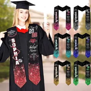 EastJia 2026 Custom Nursing Graduation Stole - Personalized RN Sash, BSN Scarf, Premium Soft Polyester, Machine Washable, Reusable, All Seasons Festive Grad Accessory (Made in USA)
