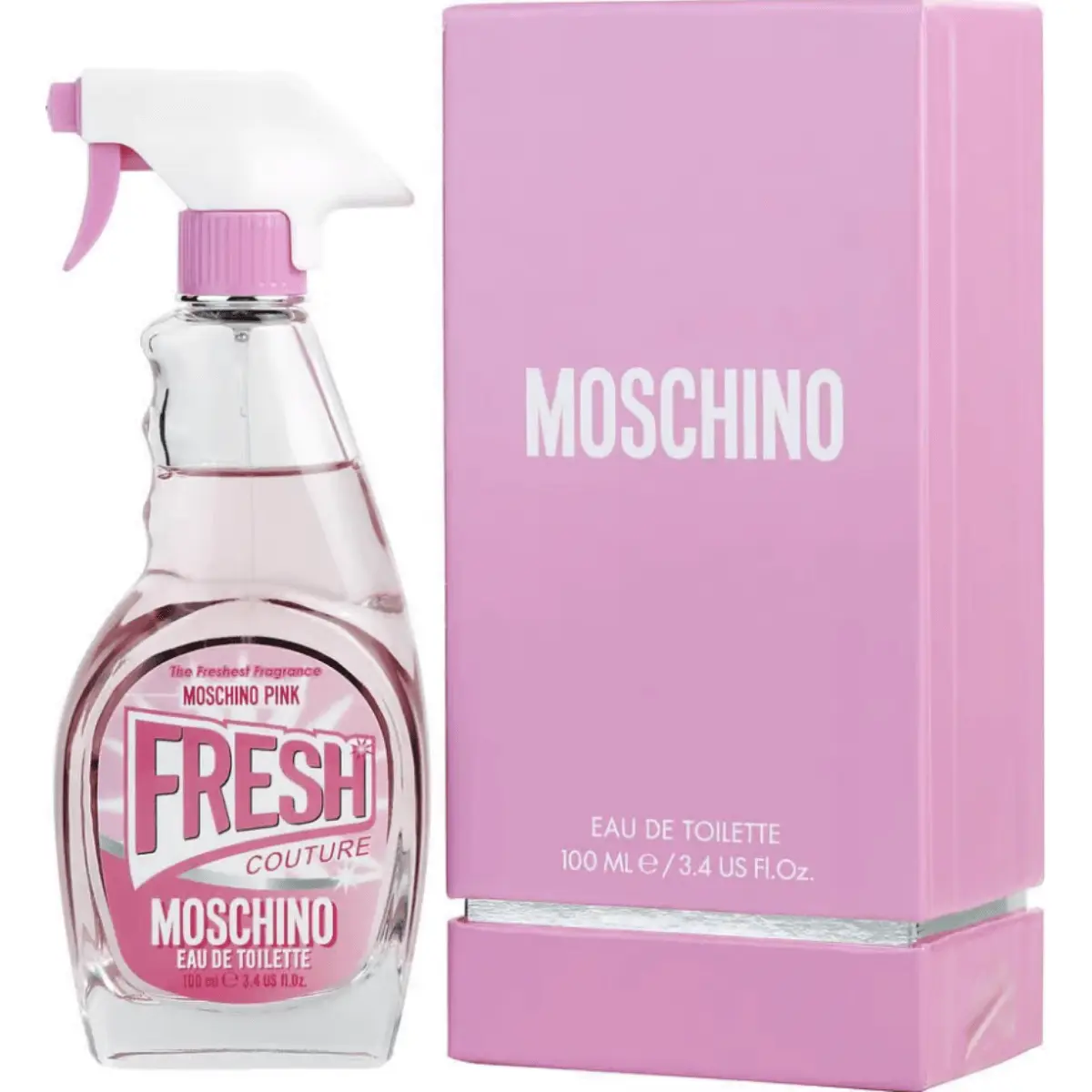 MOSCHINO Pink Fresh Couture Women's Eau de Toilette Liquid - Aromatic Woody Floral, Fruity Floral Citrus Fragrance with Pomegranate, Rose & Cedar Notes, 3.4 fl oz, Captivating Fragrance, Floral Citrus Scent