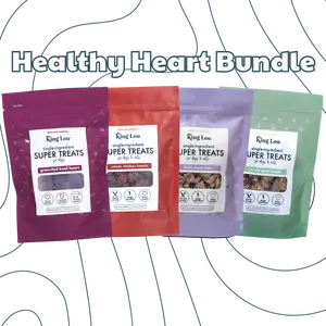 Heart Health Treats Bundle 4 Pack, 100% USA, Human-Grade, Single-Ingredient Treats for Dogs and Cats