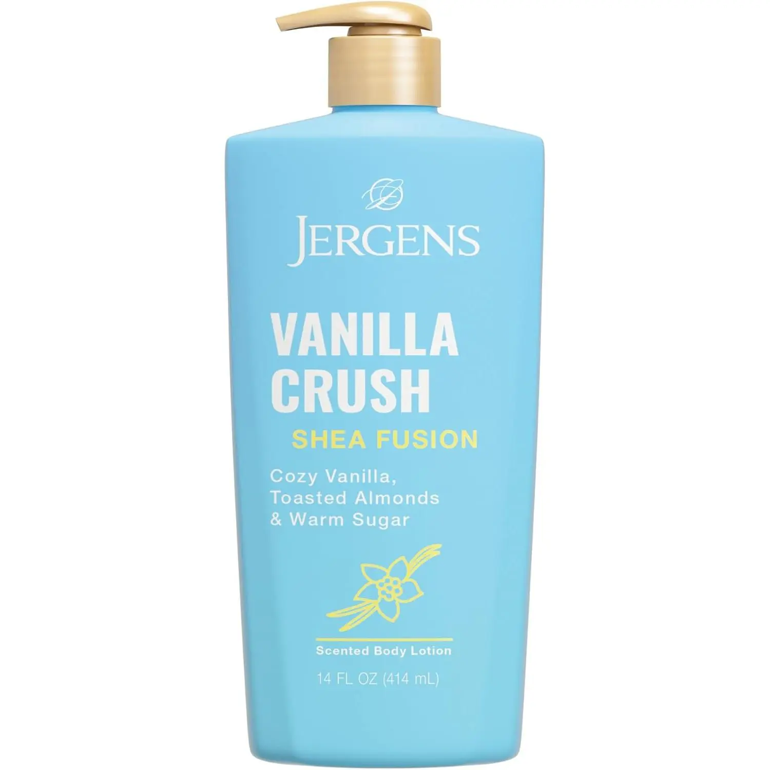 Jergens Shea Fusion Vanilla Crush Body Lotion for Dry Skin, Moisturizing Body Lotion with Shea Butter and Vitamin E, 14 fl oz