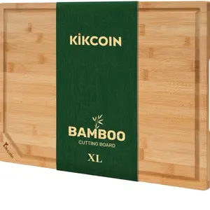 Bamboo Cutting Board, Extra Large and Reversible, Heavy Duty Chopping Board for Kitchen