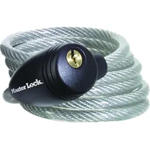 Master Lock 8109D 5-16 x 5 ft. Cable With Key Lock, Steel Cable, Integrated Key