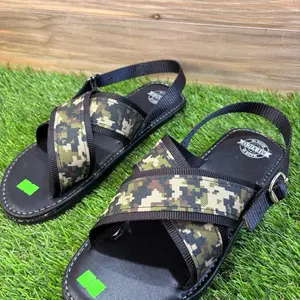Mexican Crossed Huarache Sandals - Camouflage Design with Adjustable Straps for Comfort and Style